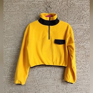 Yellow fleece quarter-zip